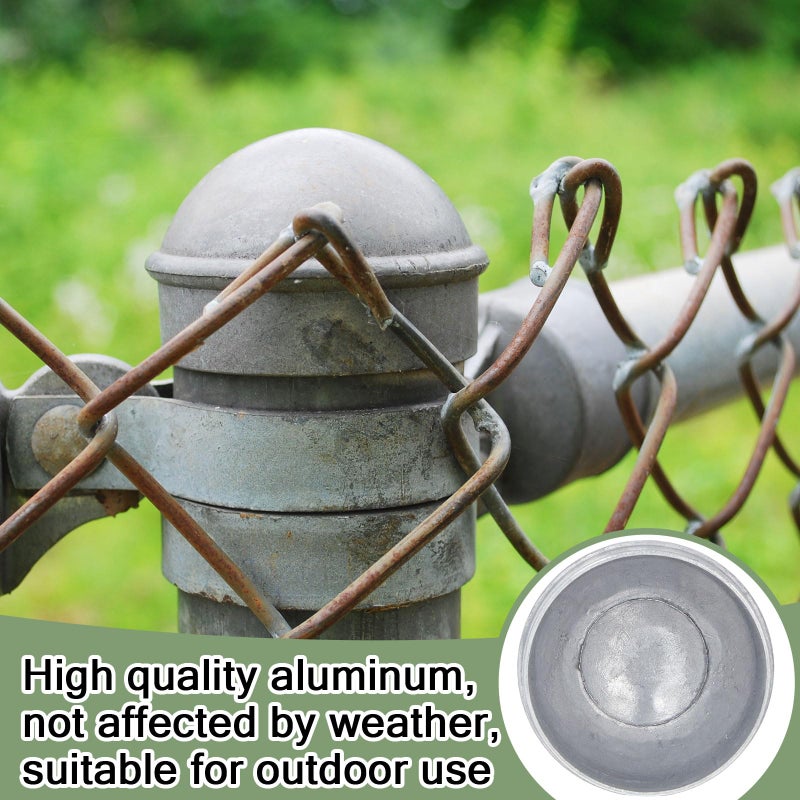Yaocom 10 Pcs Chain Link Fence Post Cap Round Dome External Post Caps Aluminum Chain Link Caps Only Use For Outside Diameter Post Outdoor Chain Link Fence Parts (2-3/8"") - Image 5