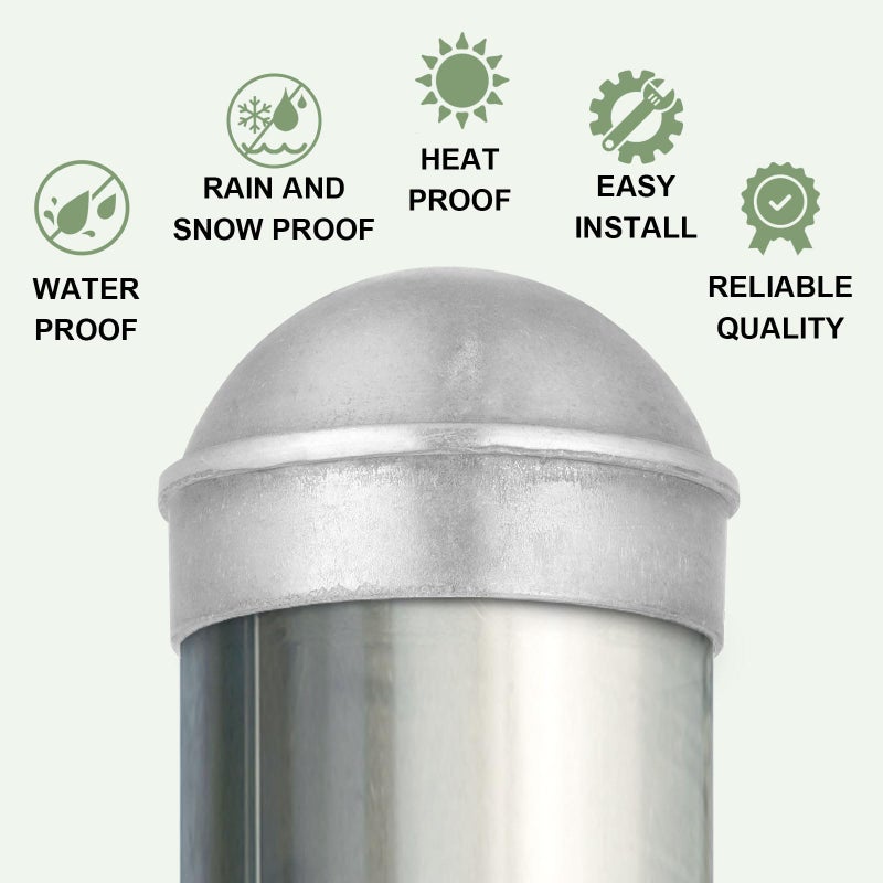 Yaocom 10 Pcs Chain Link Fence Post Cap Round Dome External Post Caps Aluminum Chain Link Caps Only Use For Outside Diameter Post Outdoor Chain Link Fence Parts (2-3/8"") - Image 3