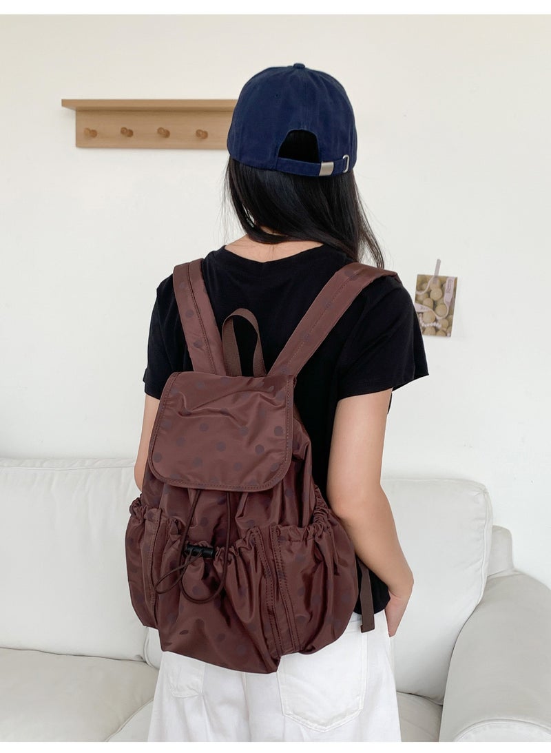 Large-Capacity Summer Ins Preppy Style Popular Polka Dot Design Travel Class Backpack For Women - Image 1