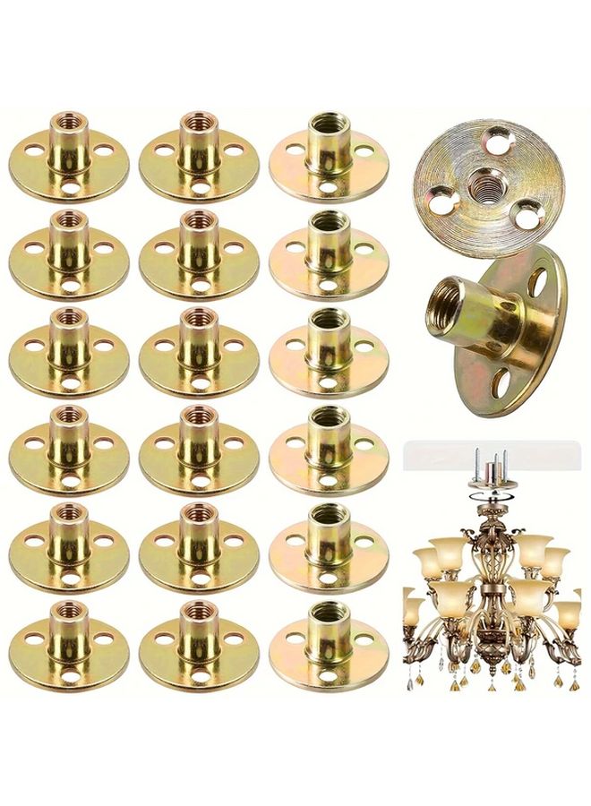 18pcs Galvanized Metal T Nuts Set M6 M8 M10 Flange Threaded For Furniture Fixing - Image 1