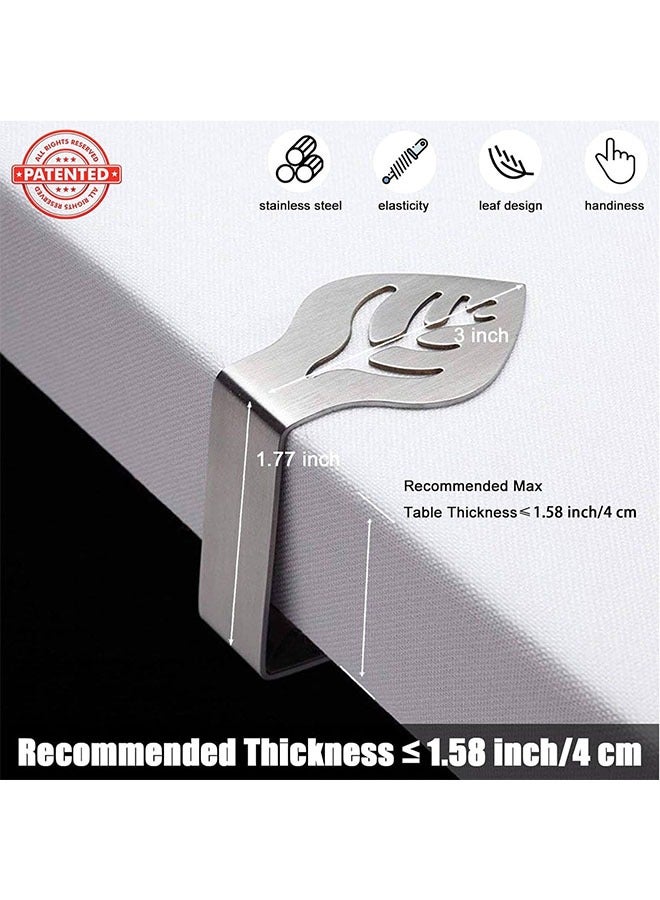 Table Cloth Clips for Outside Inside Table 8 Pcs, Leaf Design Dining Tablecloth Clips, Stainless Steel Tablecloth Clips Table Cover Clamps for Picnic Camping Outdoor Party Wedding - Image 2