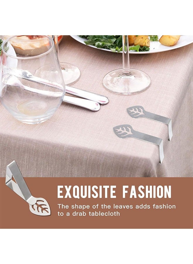 Table Cloth Clips for Outside Inside Table 8 Pcs, Leaf Design Dining Tablecloth Clips, Stainless Steel Tablecloth Clips Table Cover Clamps for Picnic Camping Outdoor Party Wedding - Image 4