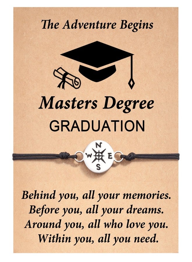 Tarsus Masters Degree Graduation Gifts, College Graduation Senior Class of 2025 Gifts for Her Him Compass Bracelets Jewelry - Image 1