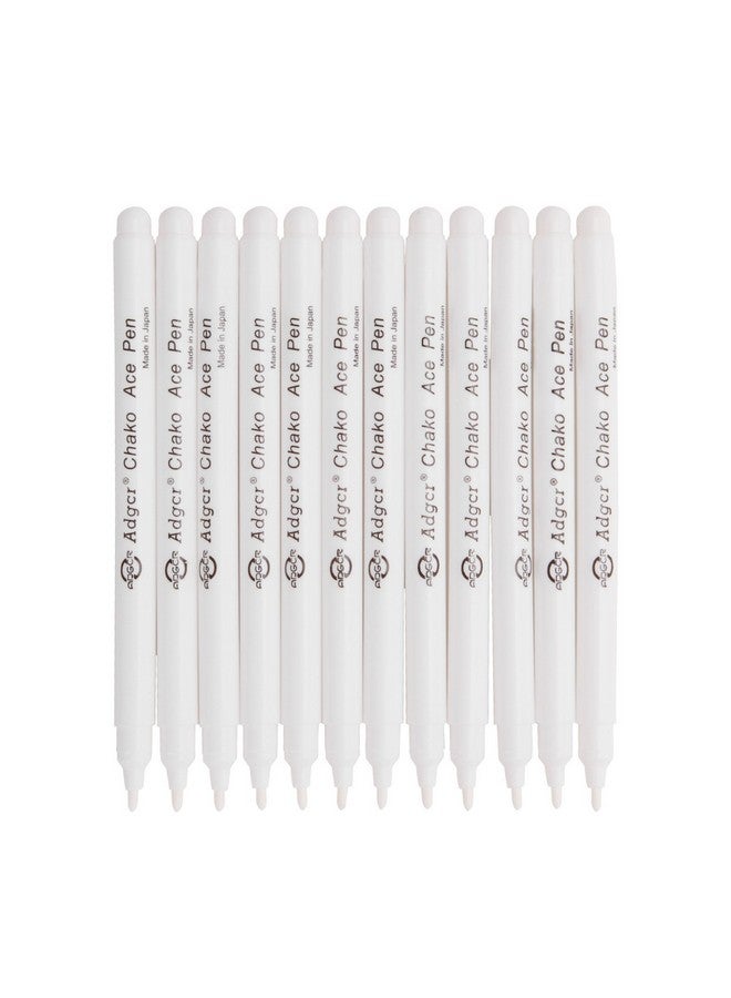 Clobeau Clobeau Fabric Marker Pen, Water Soluble, Air Erasable, 12PCS White Marking Pen for Sewing Quilting Embroidery, Non-Toxic, Temporary Marking - Image 1