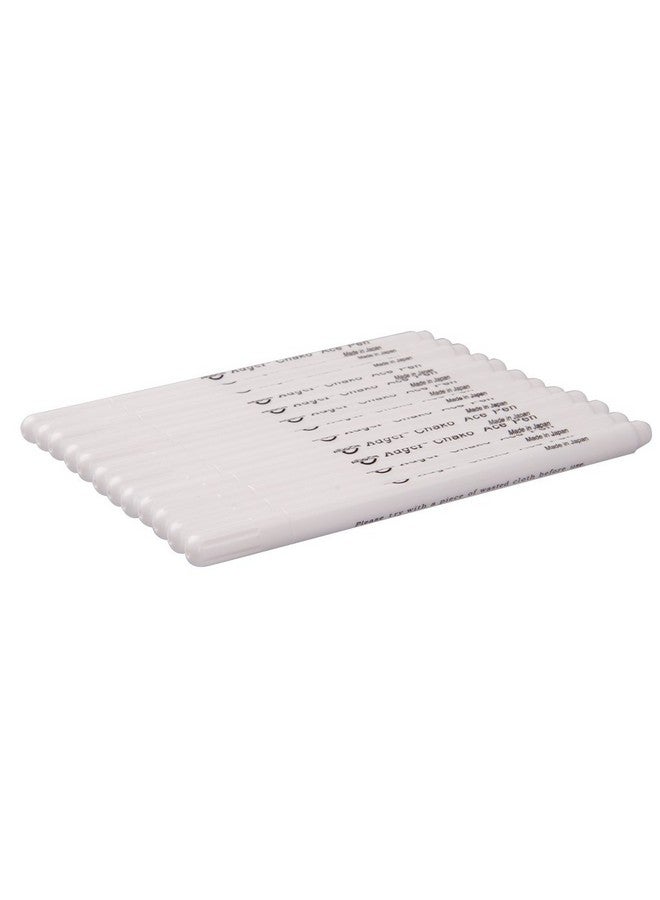 Clobeau Clobeau Fabric Marker Pen, Water Soluble, Air Erasable, 12PCS White Marking Pen for Sewing Quilting Embroidery, Non-Toxic, Temporary Marking - Image 2