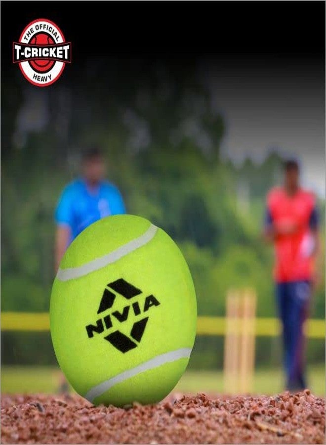 Nivia Cricket Tennis Ball, Felt Heavy Weight Ball, Cricket Training Ball - Yellow (Per 12 Balls) - Image 2