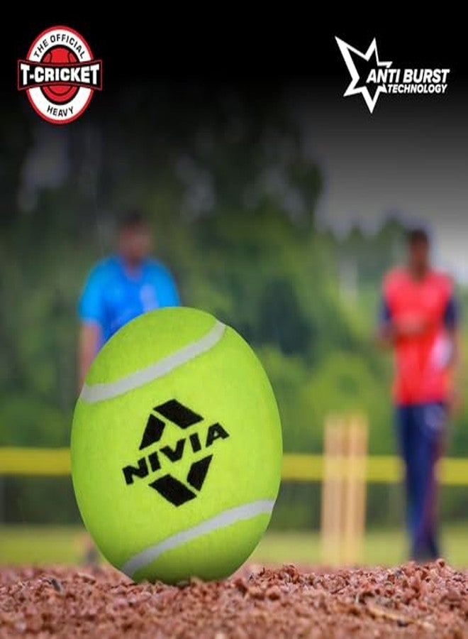 Nivia Cricket Tennis Ball, Felt Heavy Weight Ball, Cricket Training Ball - Yellow (Per 12 Balls) - Image 4
