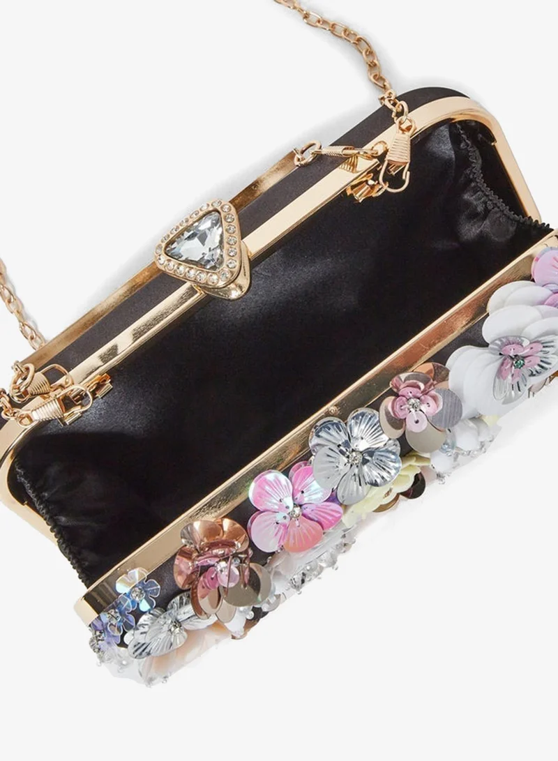 Styli Floral Embellished Clutch