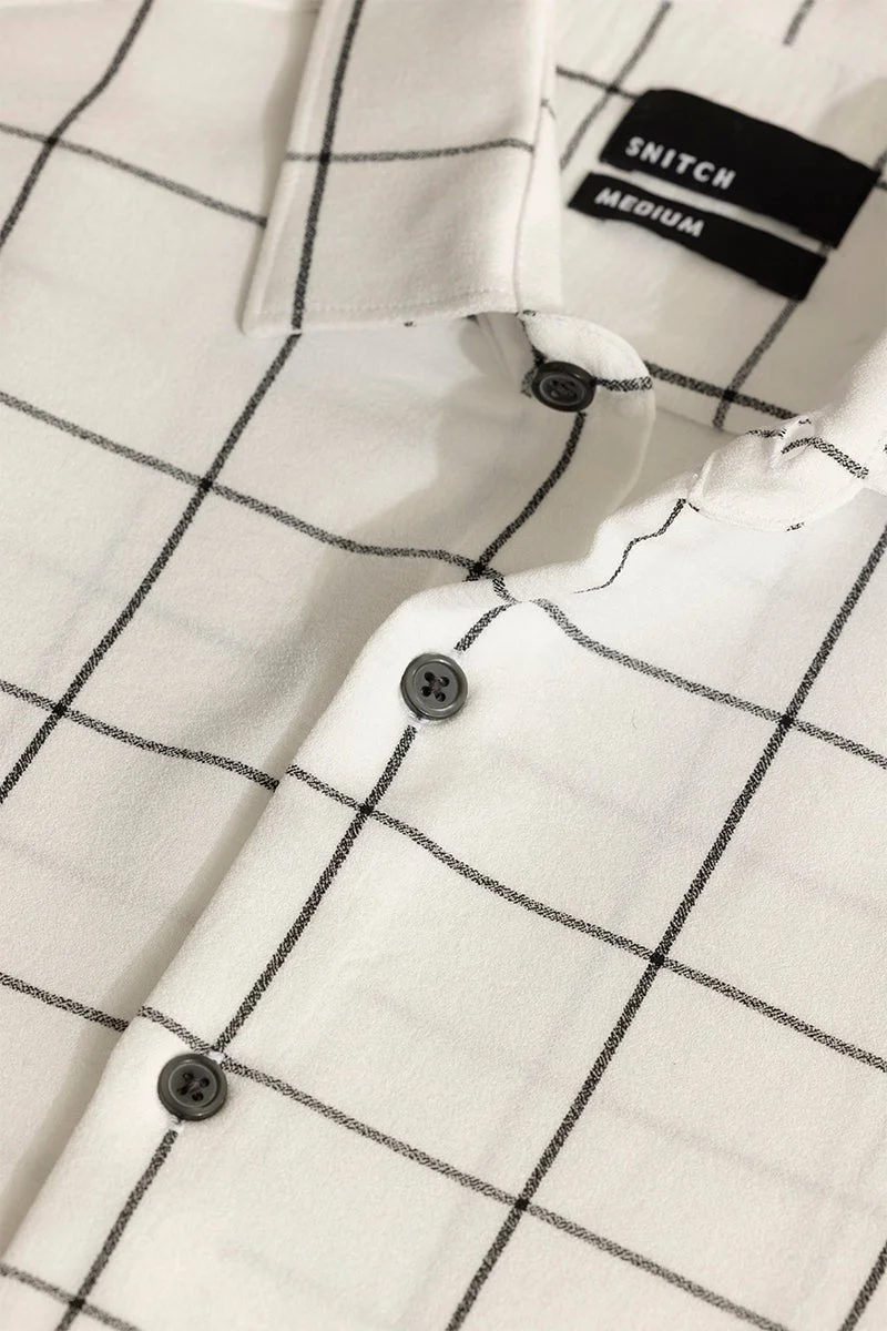 SNITCH Grid Block White Checks Shirt