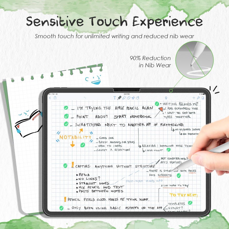 PandaShield 2-Pack Paper-feel Screen Protector Easy-Installation Box for iPad Pro [13-in.] M4 (2024),Matte,Write and Draw like on Paper,Bubble Free,Anti-Glare,Scratch Resistant,Apple Pencil Support - Image 5