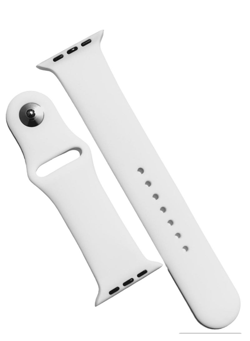 Silicone Sport Band For Apple Watch Series SE - 42/44mm - White - Image 1