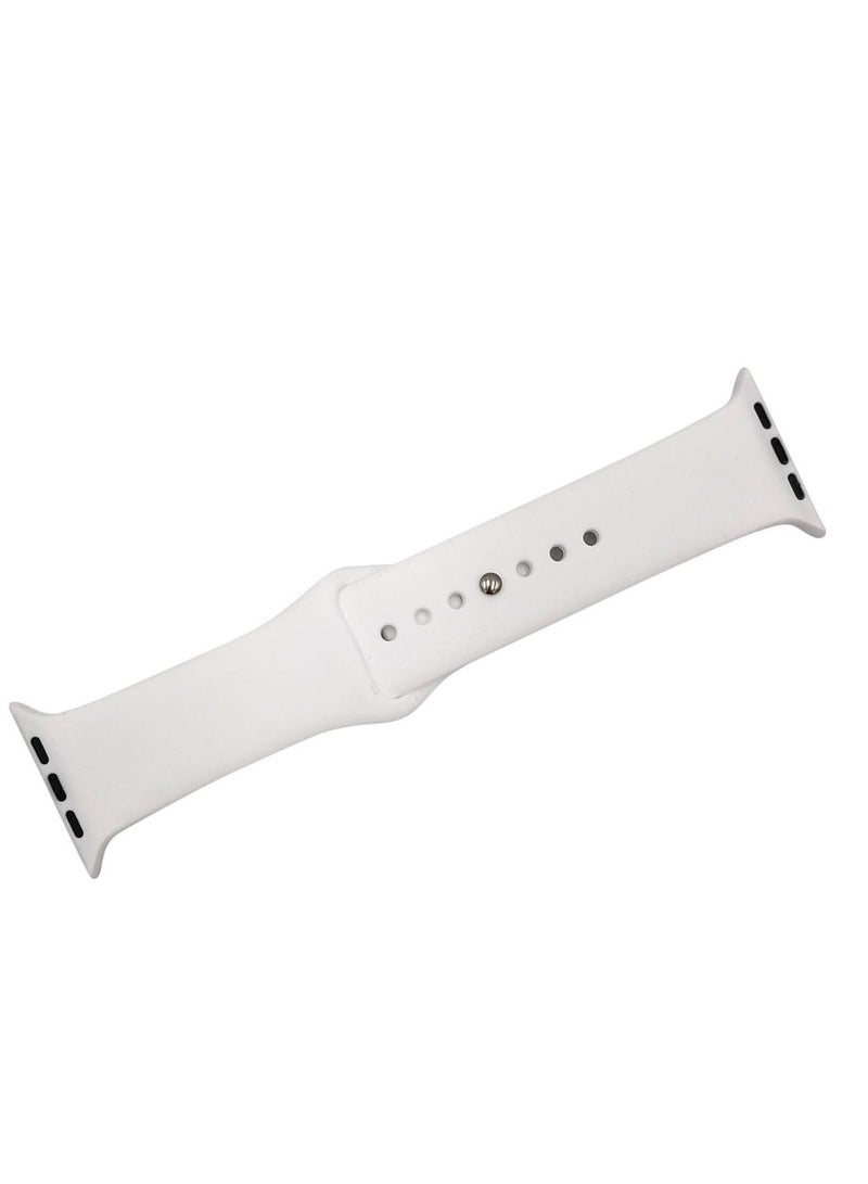 Silicone Sport Band For Apple Watch Series SE - 42/44mm - White - Image 4