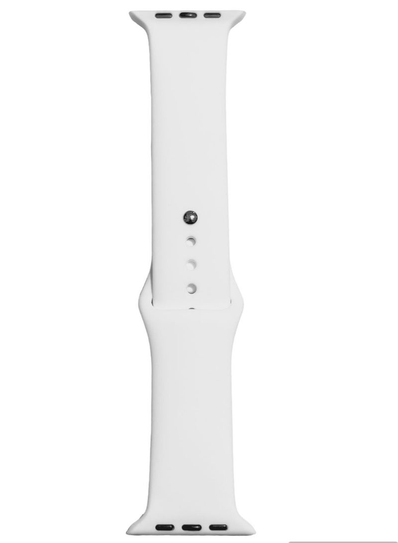 Silicone Sport Band For Apple Watch Series SE - 42/44mm - White - Image 3