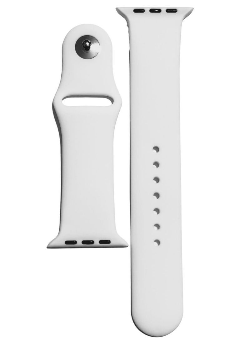 Silicone Sport Band For Apple Watch Series SE - 42/44mm - White - Image 2