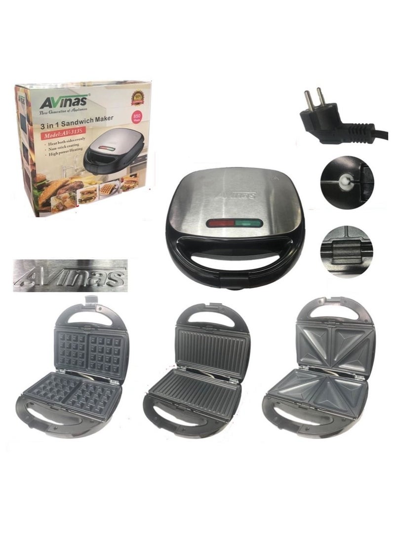 Generic - AVINAS AV-313S Multifunction 3 in 1 Sandwich Maker, Waffle Maker, Steak Roast Machine - Image 1