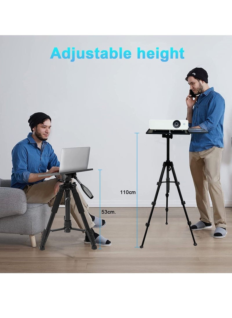 Projector Tripod Stand Universal Laptop Floor Holder Height Adjustable 53-110cm Foldable Projector Telescopic Support with 360 Rotating Enlarged Tray for Office Home Stage Studio Outdoor - Image 3
