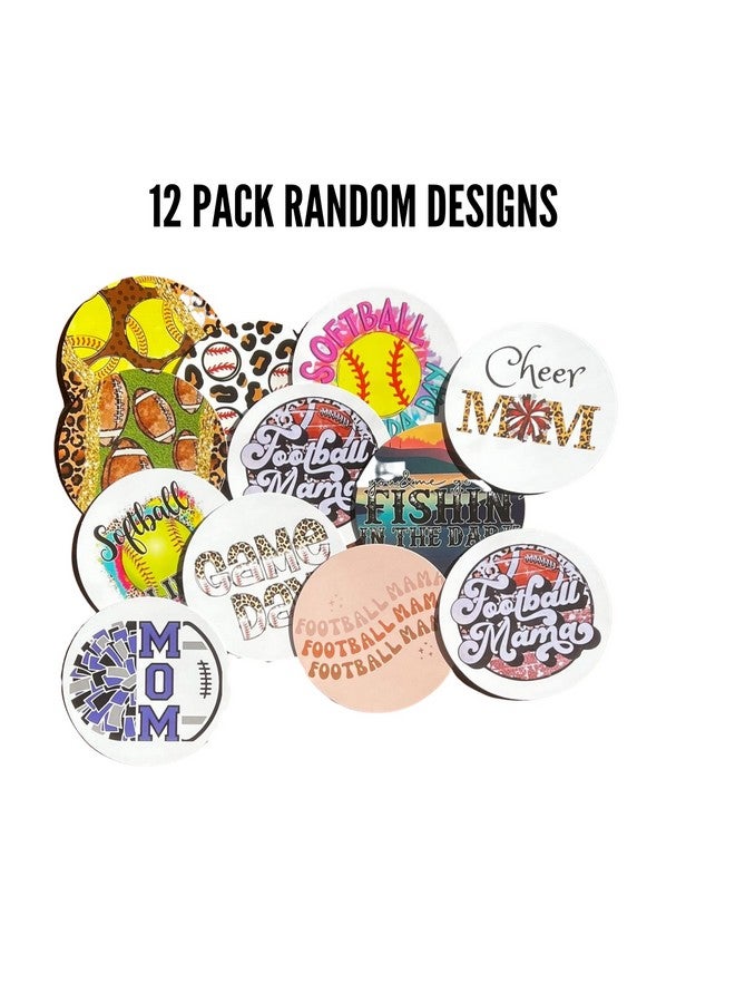 Lashicorn Freshie Sports Cardstock Cutouts Rounds 3” Inch For Freshies Random Mix ; 12 Pk ; For Scented Aroma Beads Bake With Mold For Car Freshie Designs Softball Baseball Football Pom And Cheer Fishing - Image 5