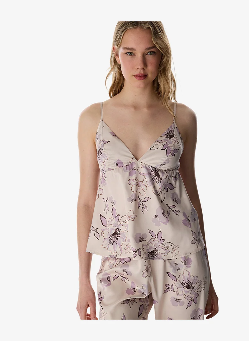 بنتي Women Petal Satin Pastel Beige Camisole