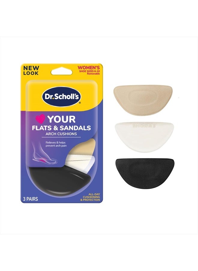Dr. Scholl's ® Love Your FLATS & SANDALS Arch Cushions, All-day Comfort for Loafers, Sandals, & Flats, Prevent Discomfort, Low & High Arch Supports, No Trim Required Inserts, Women Size 6-10, 1 Pair  - Image 1