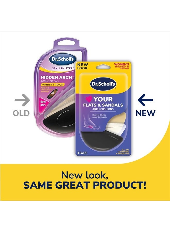 Dr. Scholl's ® Love Your FLATS & SANDALS Arch Cushions, All-day Comfort for Loafers, Sandals, & Flats, Prevent Discomfort, Low & High Arch Supports, No Trim Required Inserts, Women Size 6-10, 1 Pair  - Image 2