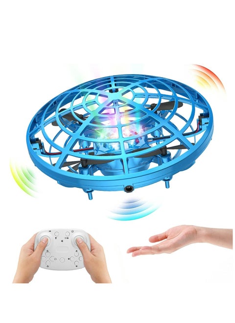 SQN-007 Mini Drone for Kid Remote Control and Hand Sensor RC Quadcopter Infrared Induction Flying Ball UFO Helicopter with 3 Speed 360° Rotating Toy