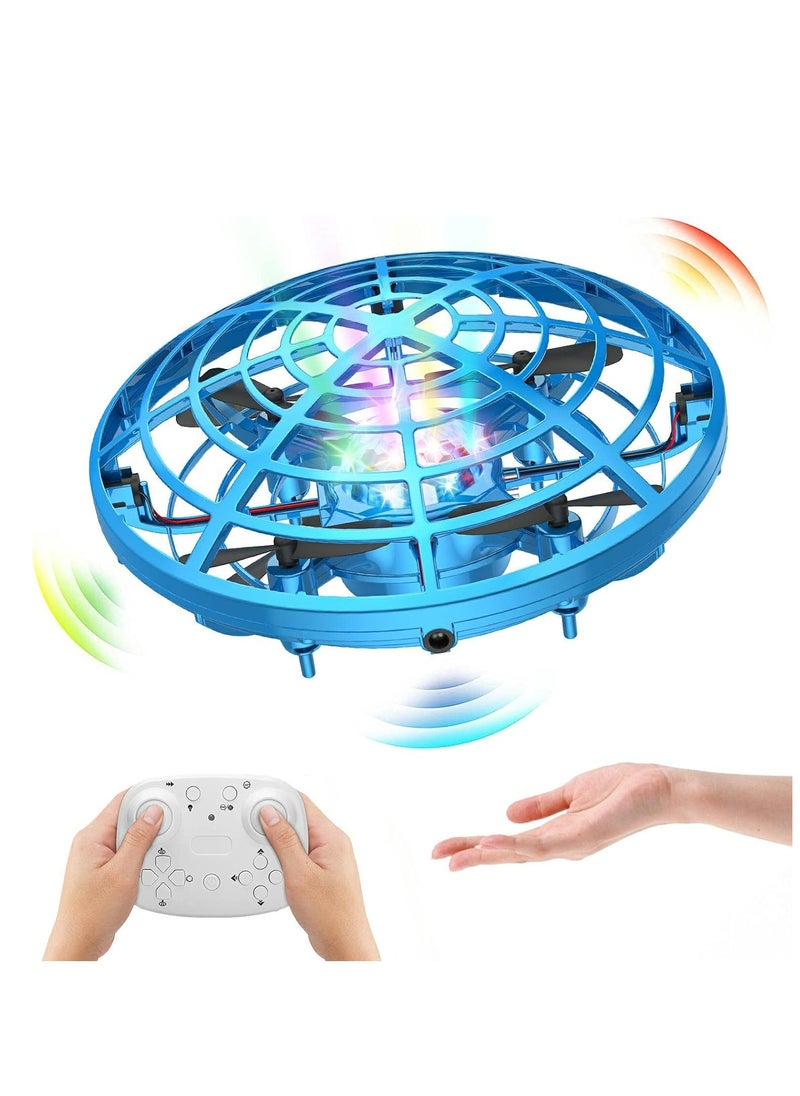 SQN-007 Mini Drone for Kid Remote Control and Hand Sensor RC Quadcopter Infrared Induction Flying Ball UFO Helicopter with 3 Speed 360° Rotating Toy