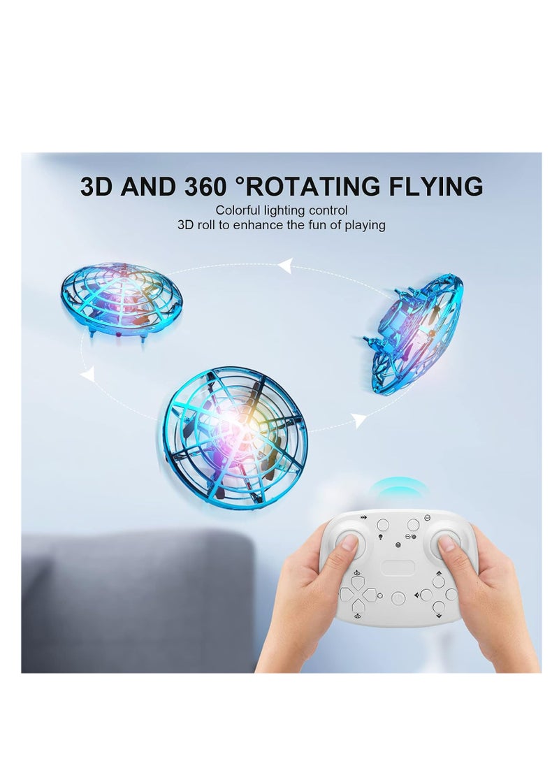 SQN-007 Mini Drone for Kid Remote Control and Hand Sensor RC Quadcopter Infrared Induction Flying Ball UFO Helicopter with 3 Speed 360° Rotating Toy
