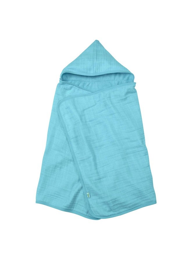green sprouts Towel Hooded Cotton Aqua - Image 1