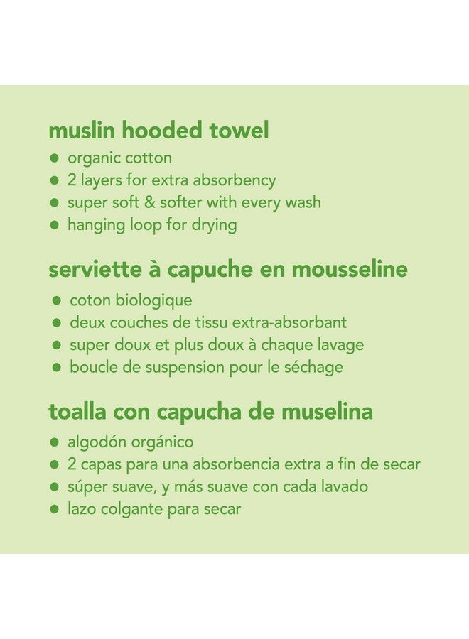 green sprouts Towel Hooded Cotton Aqua - Image 4