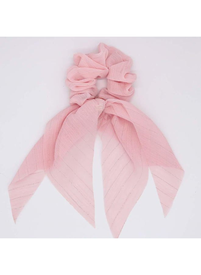 DINPREY Elegant Scarf Hair Ties for Women Girls, 8 Pcs Double Layer Bow Scrunchies for Hair Cute Bunny Ear Bow Scrunchies with Assorted Colors (8 Pcs Double Layer Scrunchies-A) - Image 4