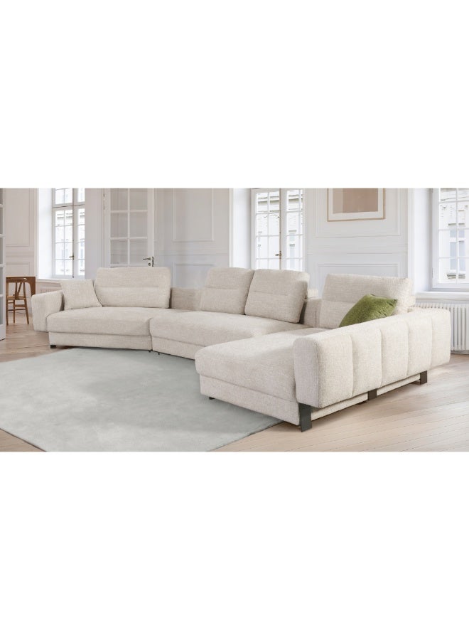 Baytonia Plush Forma Corner Sofa - Cream - Image 3