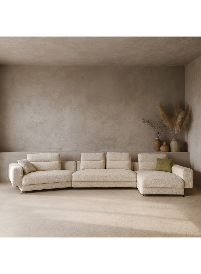 Baytonia Plush Forma Corner Sofa - Cream - Image 1