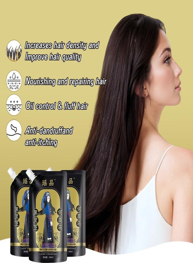 Rednow Ginger Plant Extract Hair Shampoo, Polygonum Multiflorum Hair Care, Strengthening, Thickening Shampoo for Women Men (3PCS, 240ML) - Image 3