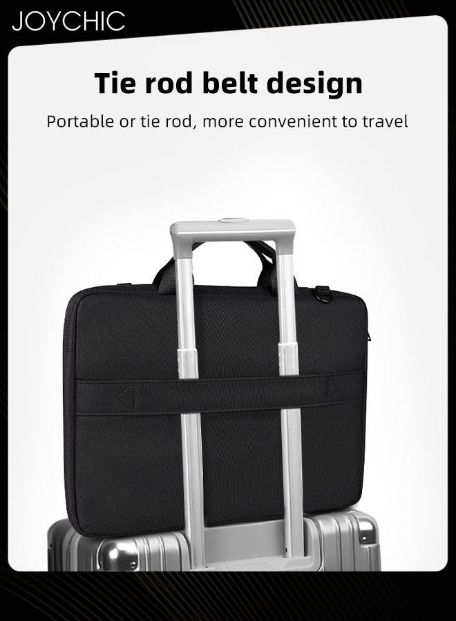 Joychic حقيبة كتف واقية بزاوية 360° لحاسوب لوحي بسعة كبيرة مع جيب أمامي حقيبة مقاومة للماء لحاسوب محمول عمودي تناسب 13.3 بوصة للرجال والنساء للعمل والمدرسة والسفر باللون الأسود - Image 3