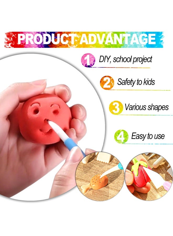 9PCS Clay Tools for Kids Air Dry Clay Tool Kit Plastic Clay Sculpting Tools Set for DIY Pottery, Modeling Sculpey Polymer Clay Safe Easy Grip for Beginners Craft Lovers - Image 4