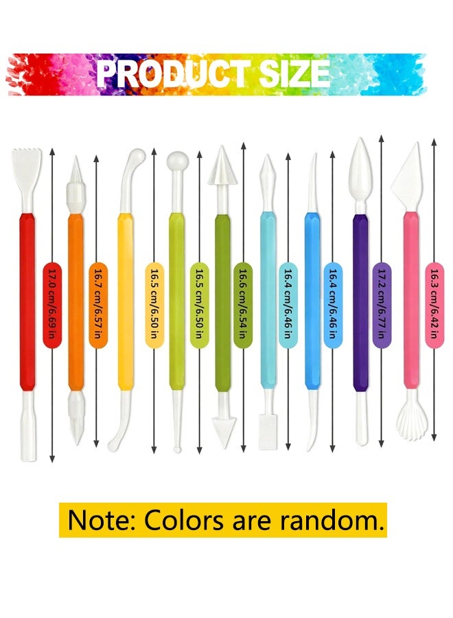 9PCS Clay Tools for Kids Air Dry Clay Tool Kit Plastic Clay Sculpting Tools Set for DIY Pottery, Modeling Sculpey Polymer Clay Safe Easy Grip for Beginners Craft Lovers - Image 2