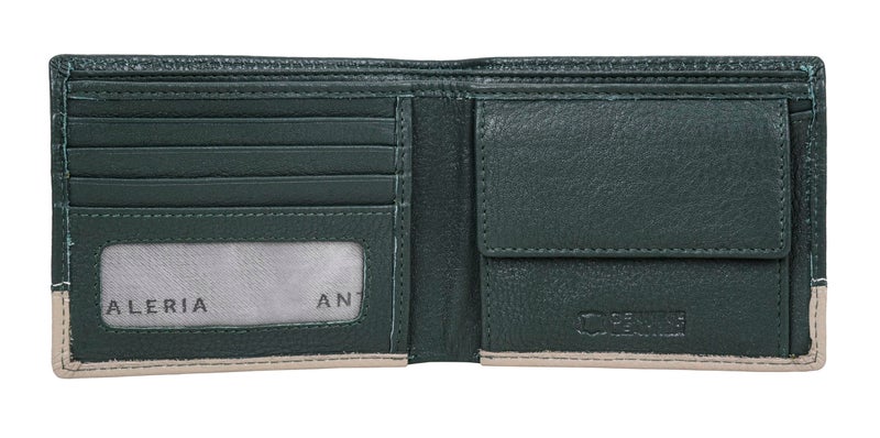 ANTONIO VALERIA Jake Green/Sand Leather Wallet for Men - Image 3