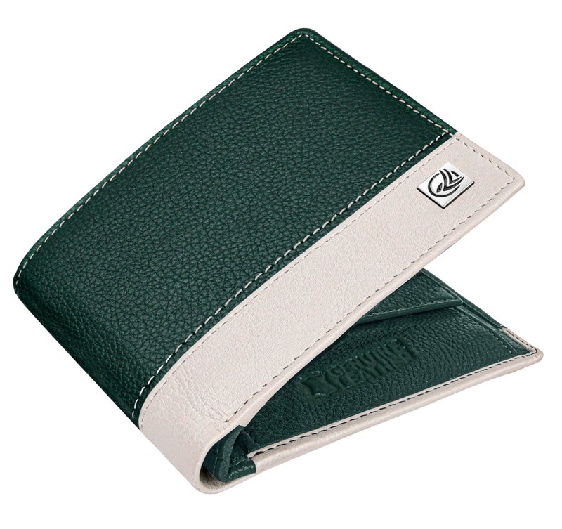 ANTONIO VALERIA Jake Green/Sand Leather Wallet for Men - Image 2