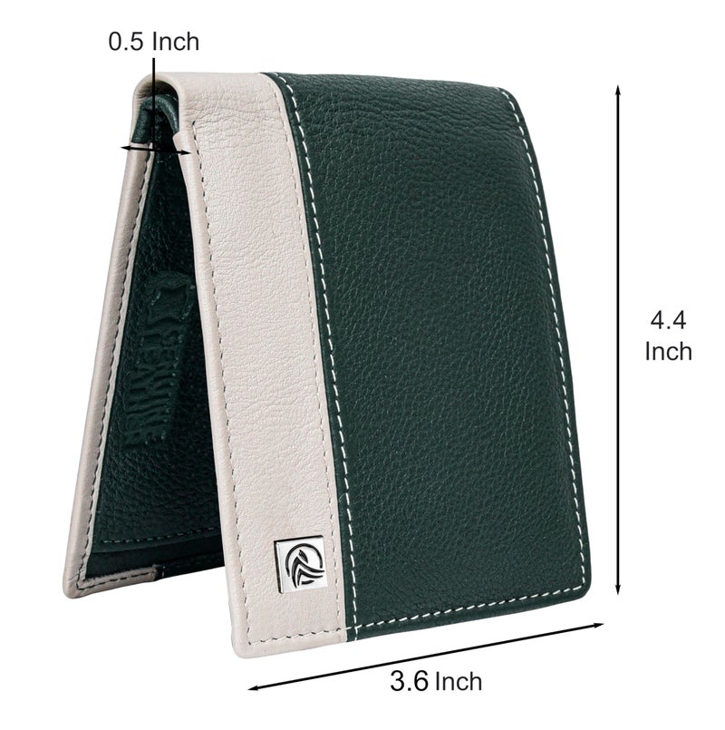 ANTONIO VALERIA Jake Green/Sand Leather Wallet for Men - Image 5