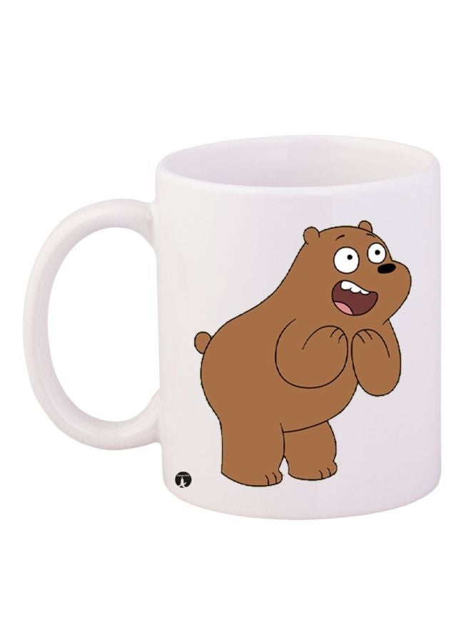 RYN We Bare Bears Printed Coffee Mug White/Brown 11ounce