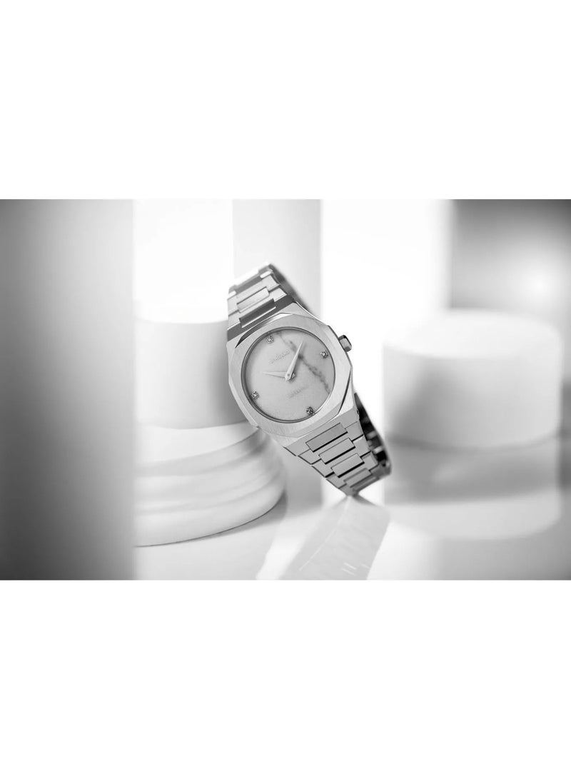 D1 Milano Ultra Thin Marble Silver ladies watch UTBL13 34mm - Image 5