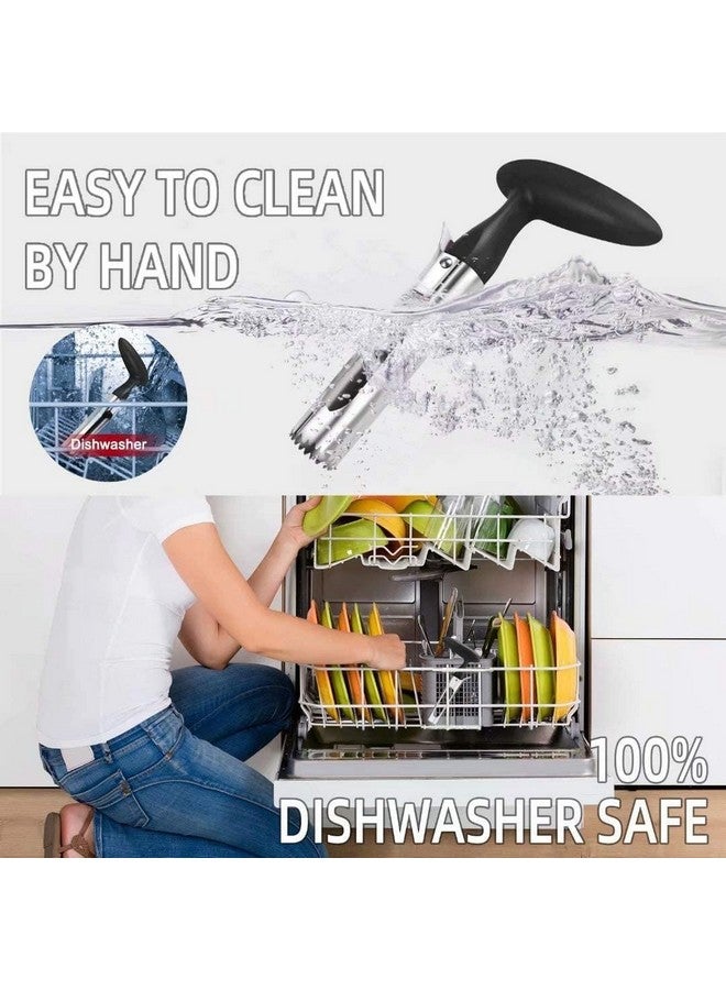 Xfopz أداة نزع قلب التفاح من Xfopz للمطبخ - حادة للغاية، مصنوعة من الفولاذ المقاوم للصدأ، شفرات مسننة لسهولة نزع القلب - سهلة الاستخدام والتنظيف، أداة نزع قلب التفاح المتينة لخبز التفاح (أسود) - Image 5