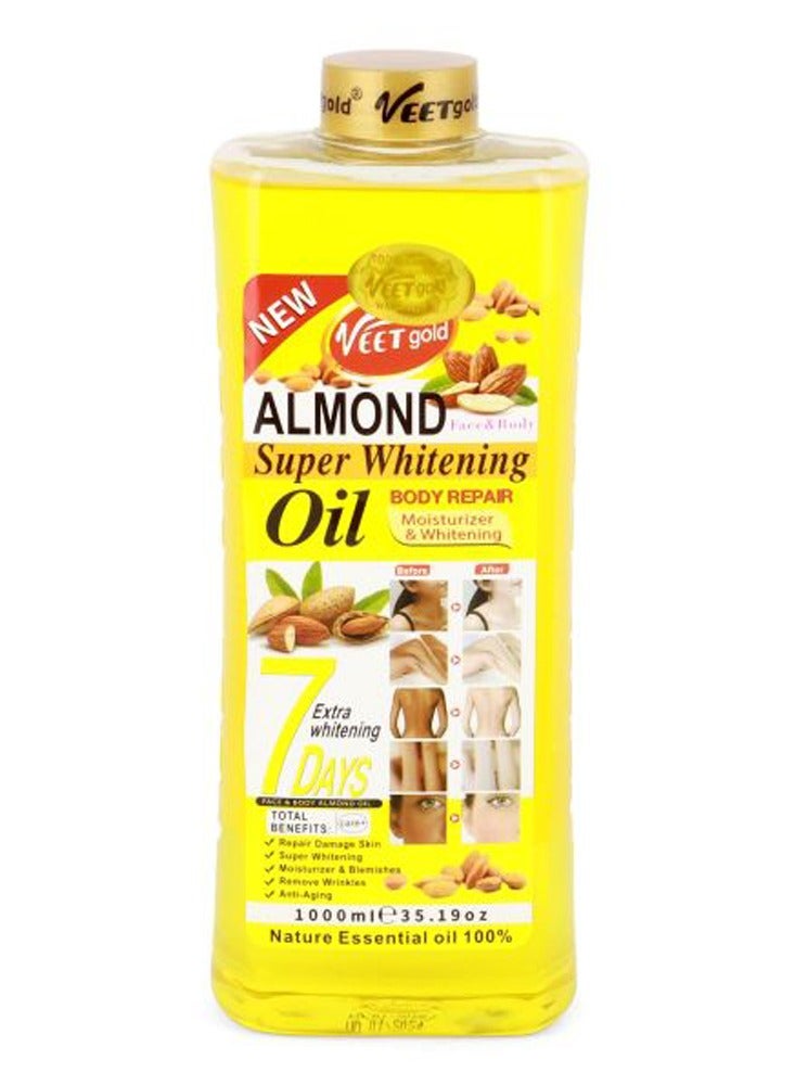 Veet gold Almond Super Whitening Body Repair Oil 1000ml - Image 1