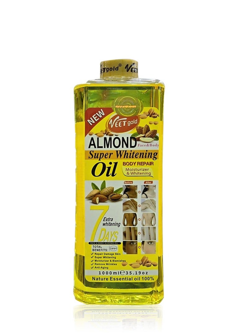 Veet gold Almond Super Whitening Body Repair Oil 1000ml - Image 2