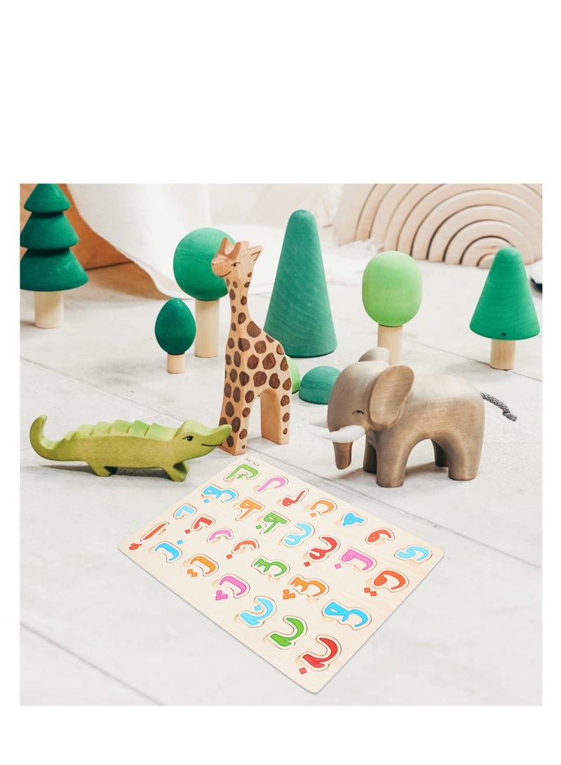 SYOSI Arabic Alphabet Puzzle Board, Number Shape Puzzles, Jigsaw Puzzle Learning, Learn Arabic Numbers for Kids, Puzzles Educational Blocks Board Toys, Educational Developing Gift - Image 2