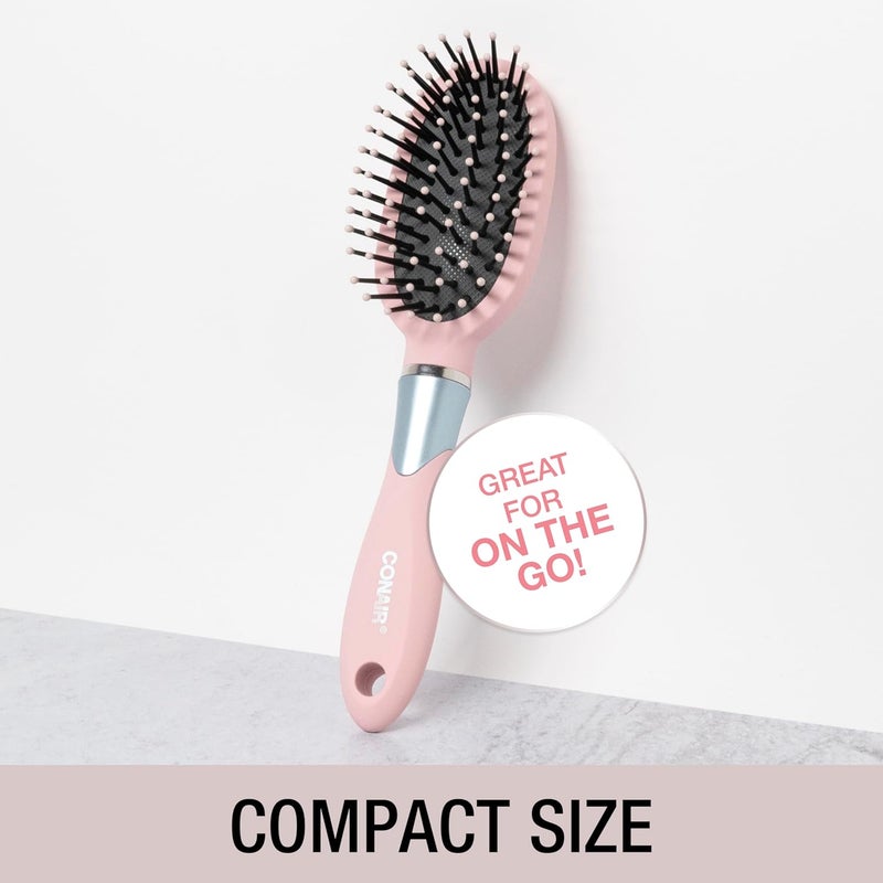 Conair Velvet Touch oval cushion hair brush  Travel Hairbrush Detangling  curly or straight styles  detangler brushes  women or men  Colors at Random - Image 3