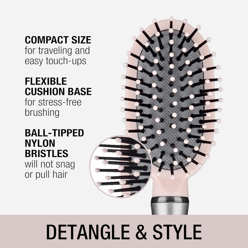 Conair Velvet Touch oval cushion hair brush  Travel Hairbrush Detangling  curly or straight styles  detangler brushes  women or men  Colors at Random - Image 2