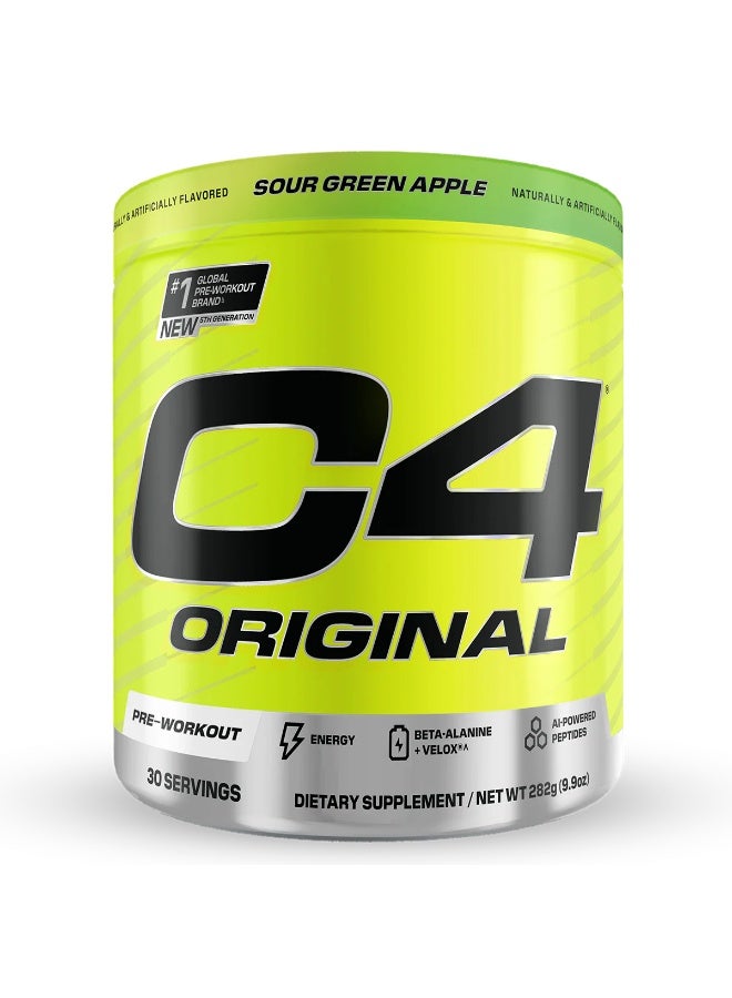سي4 مسحوق Cellucor C4 Original المخصص للاستخدام قبل التمرين، بنكهة التفاح الأخضر - 30 حصة - Image 1