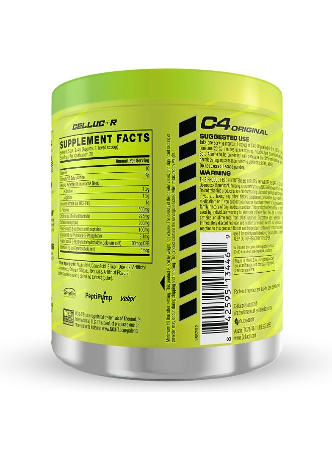سي4 مسحوق Cellucor C4 Original المخصص للاستخدام قبل التمرين، بنكهة التفاح الأخضر - 30 حصة - Image 2
