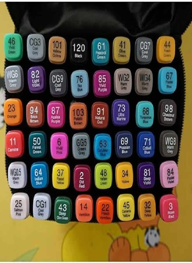 Generic Color touch bag 60pcs felt-tip pen has two sides, thin side and thick side  - Image 2